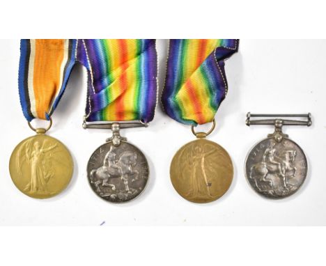 Two WWI War and Victory Medal duos awarded to 37699 Pte. H. Hapewell Lanc. R. and G-93269 Pte. K.V.R. Hempel Midd'x. R. respe