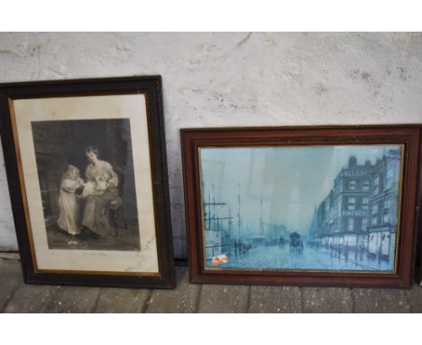 A  group of six various colour prints to include seascape, rural scenes,  Victorian coloured print.