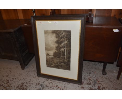 After Edmund Royale, a 20th century monochrome print, entitled Autumn's Glory, within a gilt slip and moulded stained wood fr