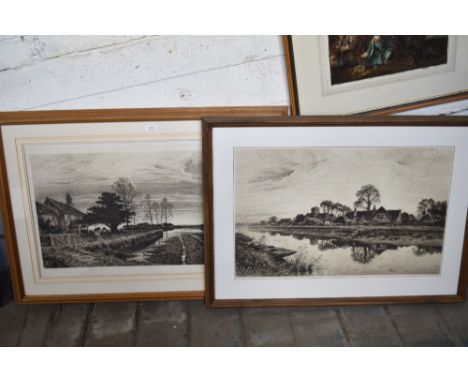 After BW Leader, a large Victorian monochrome print, mounted, and glazed and sold together with another similar
