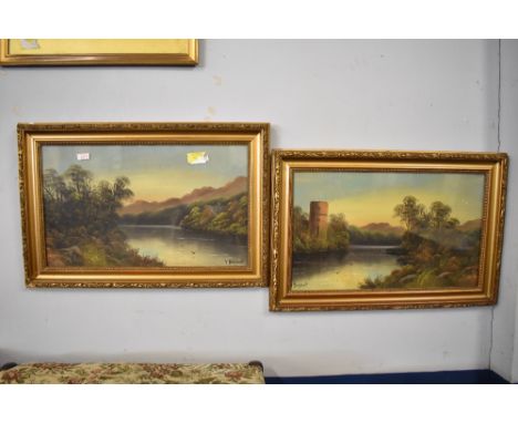 J Bryant ( 19th/20th century) two gouache river scenes,  signed lower right and left, within gilt moulded frames. Image size.