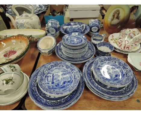 A selection of vintage Blue and White wares Spode and Copeland Spode 
