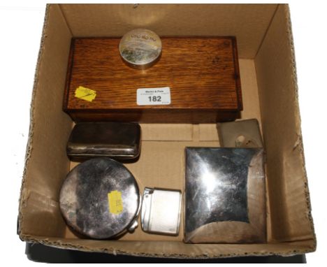 A set of scales, a lighter, a compact etc