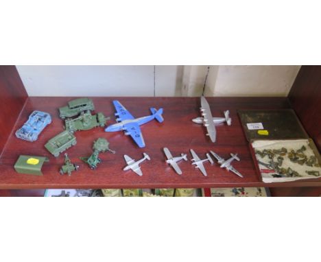 Dinky Toys; Six aircraft including blue 62p Armstrong Whitworth 'Explorer' Air Liner, silver 60W Flying boat, Gloster Meteor,