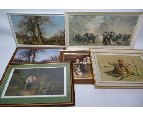 After David Shepherd
INTO THE SUNLIGHT THERE CAME A TIGER
Signed in pencil, together with five other David Shepherd prints