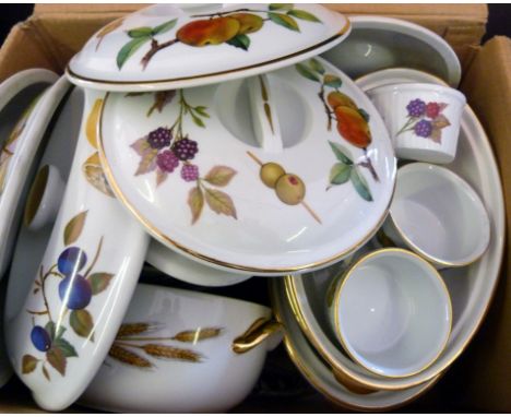 A Collection of Royal Worcester Evesham Pattern Tableware, to include tureens
