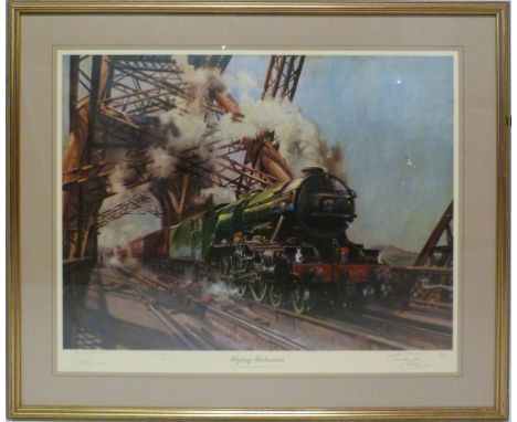 Terence Tenison Cuneo, 1907 - 1996
THE FLYING SCOTSMAN
Signed in pencil by Sir William McAlpine and Alan Pegler and Terence C