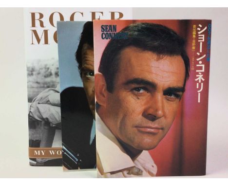 JAMES BOND, BOOKS Including Japanese Sean Connery Bond, signed by Connery, another similar relating to Roger Moore (unsigned)