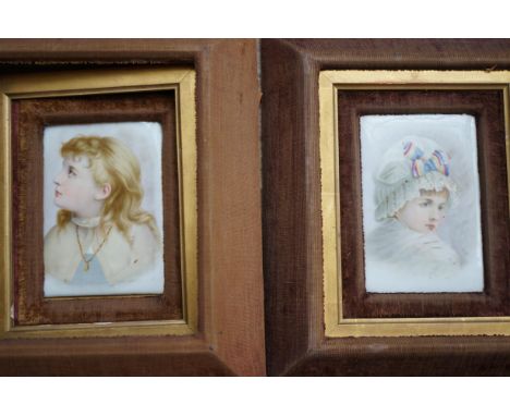 2x Victorian painted ceramic plaques 