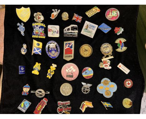 Collection of vintage enamel badges 
