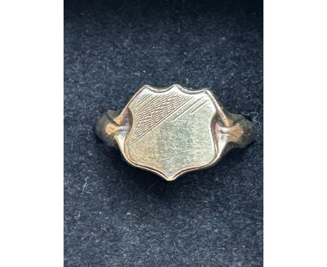 Gents 9ct gold on silver signet ring 