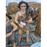 Animatronic Pre-Historic Human carrying a fawn, Dimensions Approx. Height 1.7m, Gross Weight 34kg.