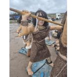 Animatronic Pre-Historic Human hunting, Dimensions Approx. Height 1.7m, Gross Weight 47.5kg.