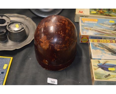 A vintage motorcycle helmet