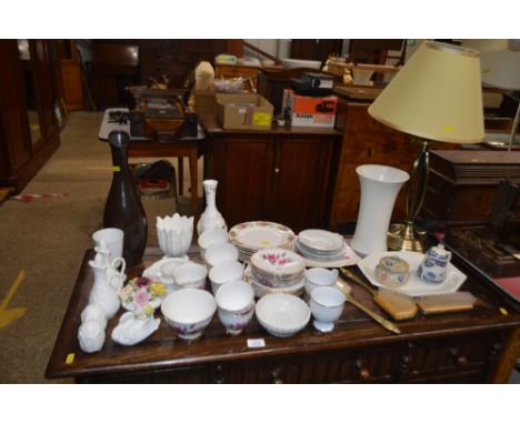 A quantity of Royal Stafford teaware; a brass table lamp and various other china