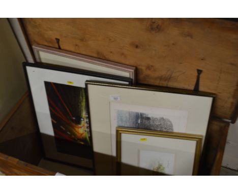 A pencil signed limited edition print of a mill; together with a pen, ink and watercolour study of a farmhouse; and various o