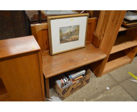 A small modern pine bench
