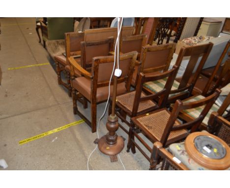 A copper and rosewood standard lamp