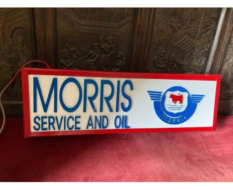 Morris service and oil light up sign, 21st century, new but untested (PAT)