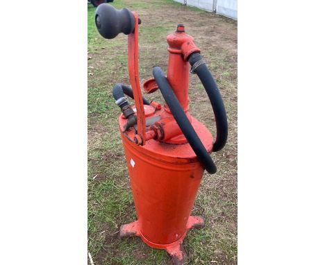 Mobil oil dispenser with Mobil brass plate