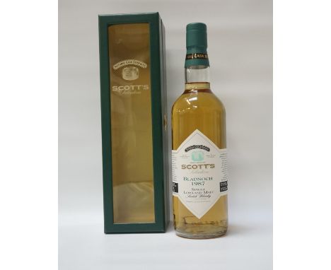 BLADNOCH 1987 - SCOTT'S SELECTIONNicely presented bottle of Bladnoch 1987 Single Malt Scotch Whisky.  70cl.  59% abv.  Distil