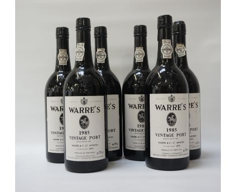 WARRE'S 1985 VINTAGE PORTSix bottles of Warre's 1985 Vintage Port.  75cl.  No strength statement.  All with good fill levels 