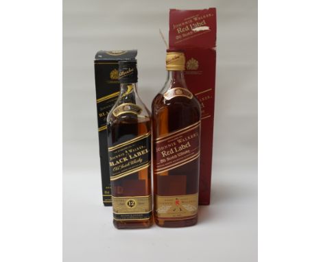 TWO BOTTLES OF JOHNNIE WALKER A pair of bottles of Johnnie Walker Blended Scotch Whisky, comprising: one Johnnie Walker Red L