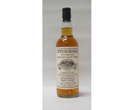 SPRINGBANK 10YO - SPEYSIDE COOPERAGEAn unusual Springbank 10 Year Old Single Malt Scotch Whisky matured in a single cask (#81