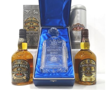 TWO CHIVAS REGAL 12YOA pair of Chivas Regal 12 Year Old Blended Scotch Whisky in different presentation cases.  70cl.  40% ab