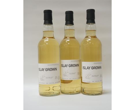 BRUICHLADDICH FUTURES - ISLAY GROWNA trio of bottles of Bruichladdich Futures Islay Grown Single Malt Scotch Whisky.  700ml. 