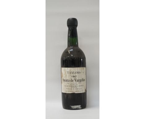 TAYLORS QUINTA DE VARGELLAS 1967 VINTAGE PORTA rare and excellent bottle of the Taylors Quinta de Vargellas 1967 Vintage Port