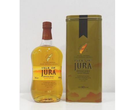 ISLE OF JURA 10YOA well presented bottle from the Isle of Jura Distillery.  10 Year Old Single Malt Scotch Whisky.  70cl.  40