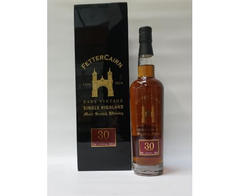 FETTERCAIRN 30YOA beautifully packaged bottle of the Fettercairn 30 Year Old Single Malt Scotch Whisky.  70cl.  43.3% abv.  L