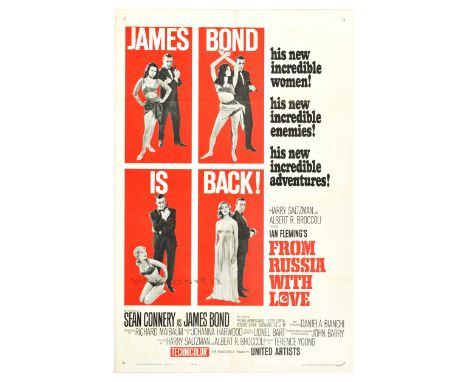 Original vintage one sheet movie poster for the 007 James Bond spy film From Russia With Love directed by Terence Young and s