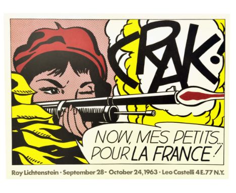 Advertising poster for Roy Lichtenstein artwork exhibition that took place from September 28 - October 24, 1963 at Leo Castel