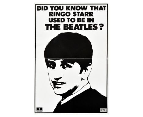 Original vintage advertising poster celebrating the 20th Anniversary of The Beatles - Did you know that Ringo Starr used to b