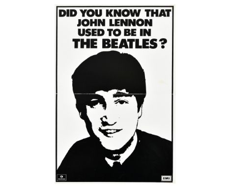 Original vintage advertising poster celebrating the 20th Anniversary of The Beatles - Did you know that John Lennon used to b