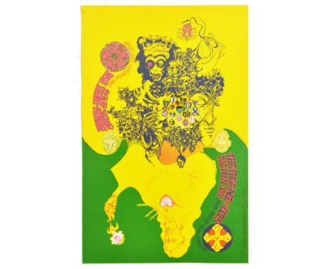 Original vintage advertising poster for a music concert by The Fugs, Ace of Cups, Allmen Joy at Avalon Ballroom April 12-13-1