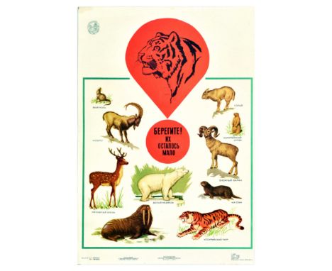 Original vintage nature and wildlife protection poster - Protect them! There are only a few left.  This poster was issued by 