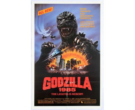 Movie Original Vintage Poster for Godzilla 1985. Gojira (released in the U.S. and in other English-speaking countries in 1985