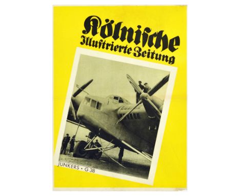 Original vintage advertising poster for Kolnische Illustrierte / Cologne illustrated, a German illustrated magazine that was 