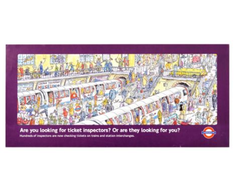 Original travel poster by Transport for London - Are you looking for ticket inspectors? Or are they looking for you? Hundreds