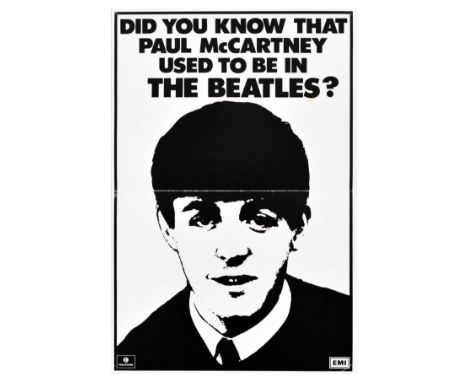 Original vintage advertising poster celebrating the 20th Anniversary of The Beatles - Did you know that Paul McCartney used t