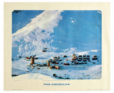 Original vintage travel poster produced by Pan American Airlines - The World’s Most Experienced Airline - featuring a photogr