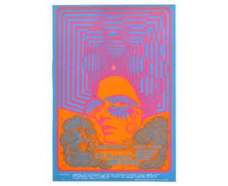 Original vintage advertising poster for a music concert at the Avalon Ballroom Sutter at Van Ness for Big Brother and the Hol
