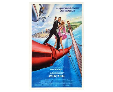 Original vintage movie poster for the James Bond 007 film A View To A Kill - Has James Bond finally met his match? - directed