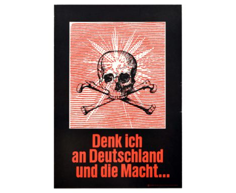 Original vintage advertising poster by a German author and painter Lothar Gunther Buchheim (1918-2007) depicting a skull with