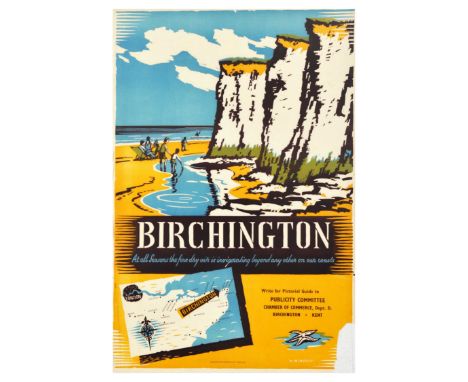 Original vintage travel poster for Birchington - At all Seasons the fine dry air is invigorating beyond any other on our coas