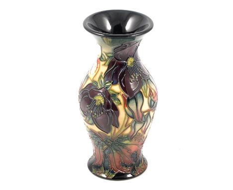 Moorcroft Pottery, a 'Hellebore' design vase by Nicola Slaney, 2000, stamped factory marks, 19cm.Condition report:There is no