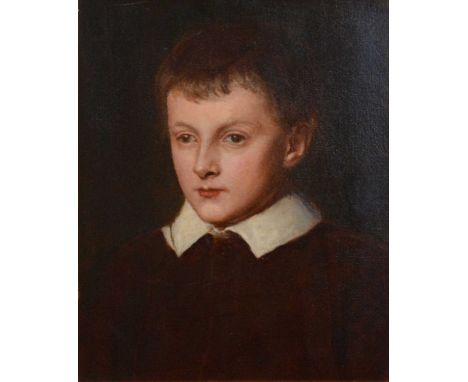 Victorian School, Portrait of a boy, head and shoulders length, oil on relined canvas, 46 x 39cm.